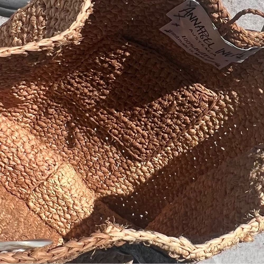 Annabel Ingall Raffia Three Tone Handmade Mini Tote Good Condition - Picture 4 of 9